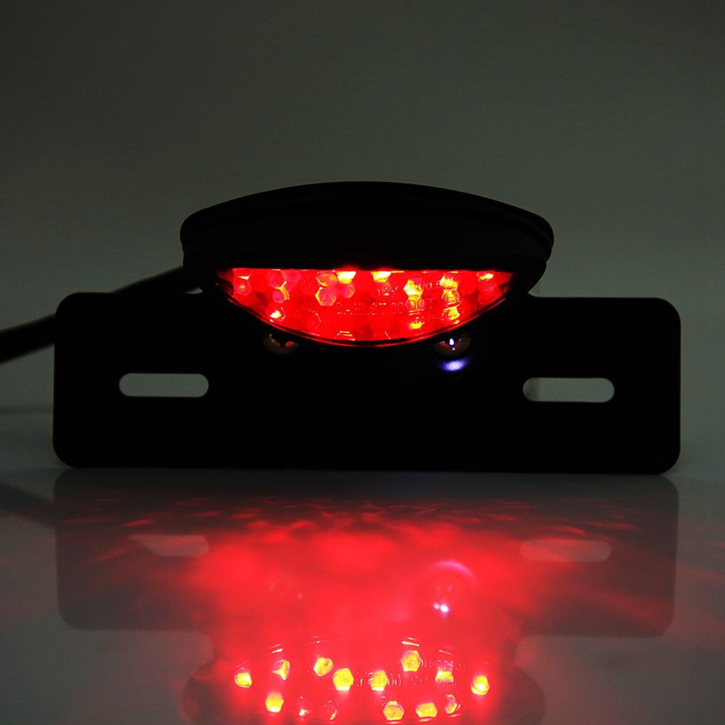 Motorcycle LED Rear Brake Tail Light Stop License Plate Lights for Smoke