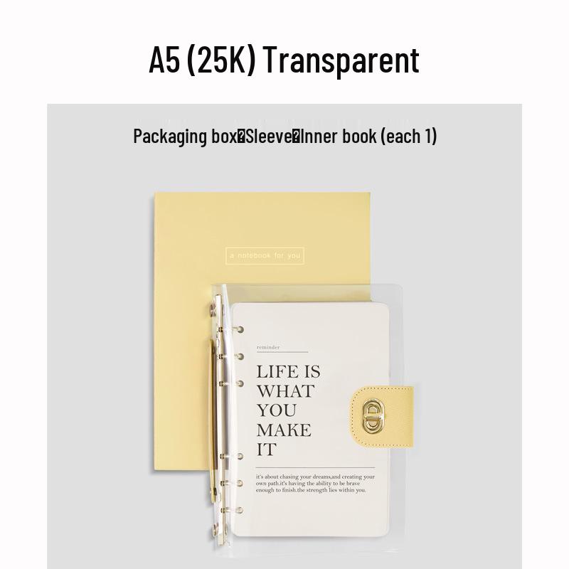 A7 Ordner A5 Notizbuch im Stil Hochwertiger Transparenter A6 Planer Journal