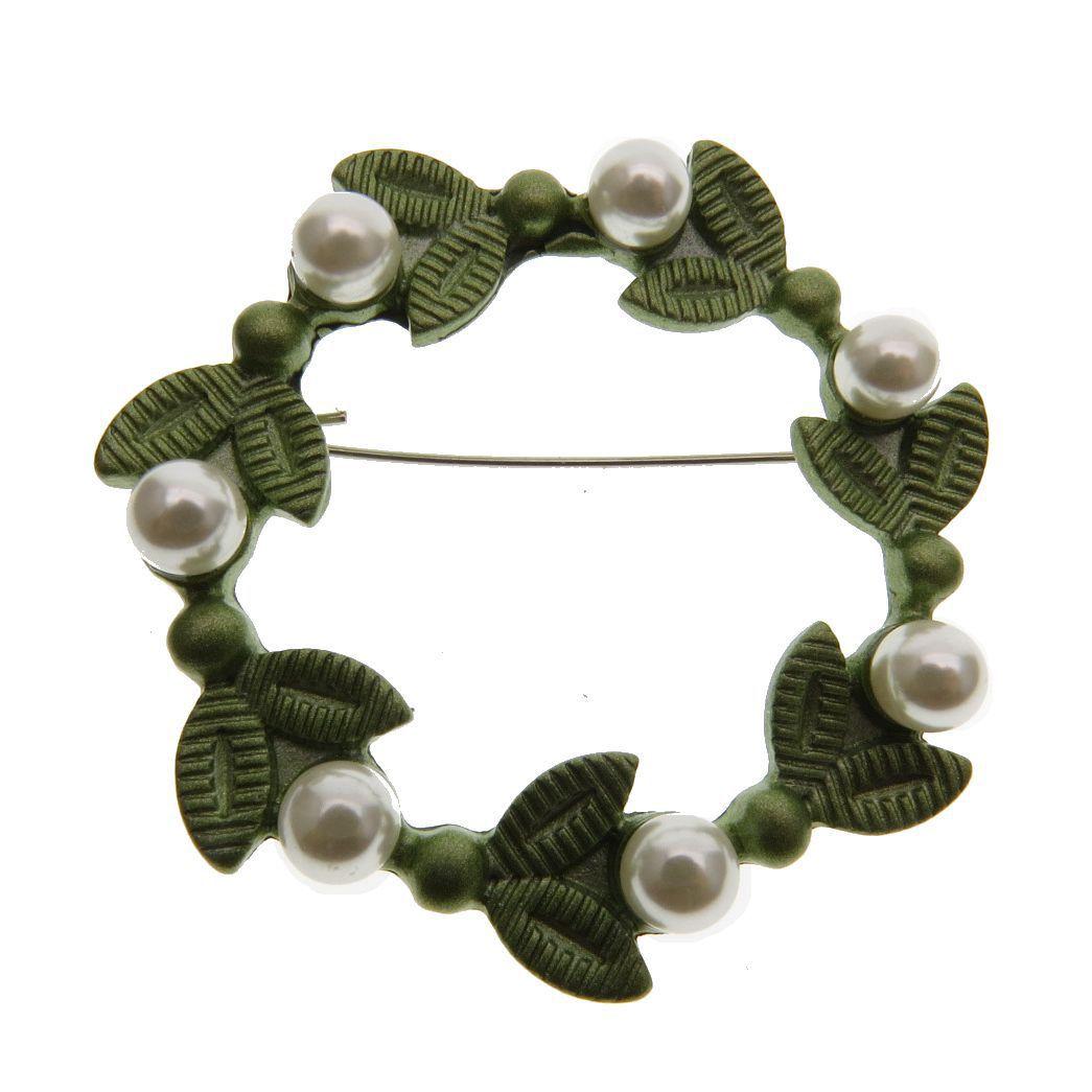 

Аксессуары Свежий Зеленый Венок Простой Ретро Мода Мужчины И Женщины Растение Брошь Подарок