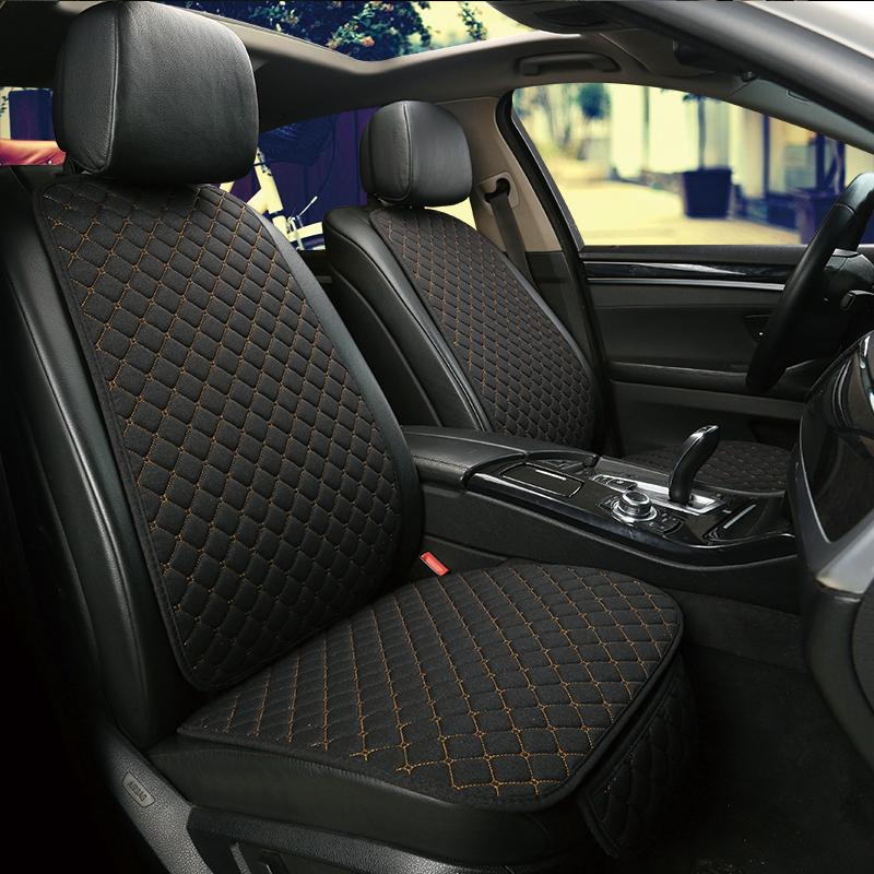 Flax Car Seat Cover Four Seasons Front or Back Backrest Linen Fabric Cushion Breathable Protector Mat Pad Auto