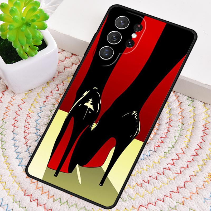 red high heel shoes Cute Phone Case For Samsung Galaxy note 10 pro S26 S25 S24 S23 S22 Ultra Plus S21 FE S20 Shockproof Cover