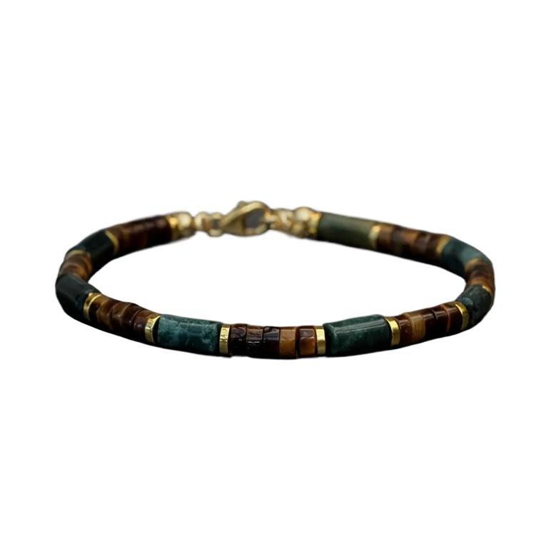 Handmade Opal Beaded Bracelet, Elastic Stretch Rope Natural Gemstone Bead Bangle Jewelry