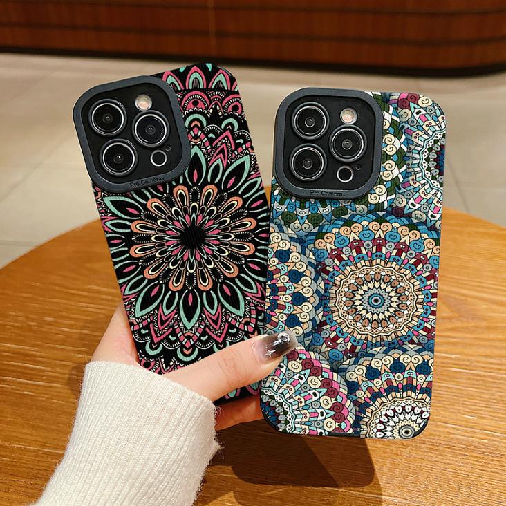 Vertical Grain Leather Shell Fashion Printed Patterned Soft Silicone Case with Camera Lens Full Protection for iPhone