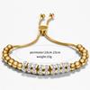 Adjustable Stainless Steel Beaded Bracelet With Rhinestone Accents Minimalist Geometric Design Women Men
