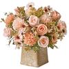 1PC Rose Bouquet Artificial Flowers Western Rose Wedding Decoration 6 Colors Peonies Fake Flowers Artificial Flowers