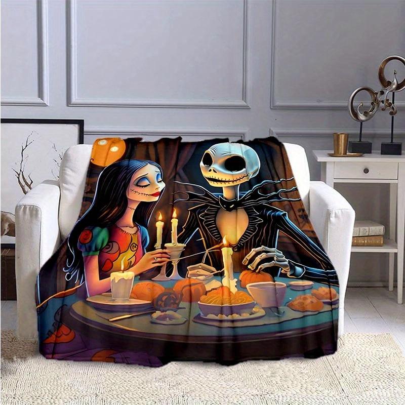 

1pc The Nightmare Before Christmas Printing Blanket - Soft, All-Season Throw for Living Room, Bedroom, Personalized Gift with Adorable Cartoon Design 80cmx120cm(31inx47in)