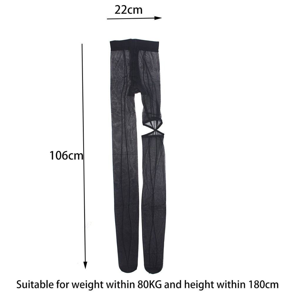 Asymmetry High Pantyhose Personality Vertical Line Tights Fashion Hottie Sexy Tights Women