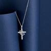 Multi-Color Birthstone Diamond Cross Necklace - Retro Religious Clavicle Pendant Gift
