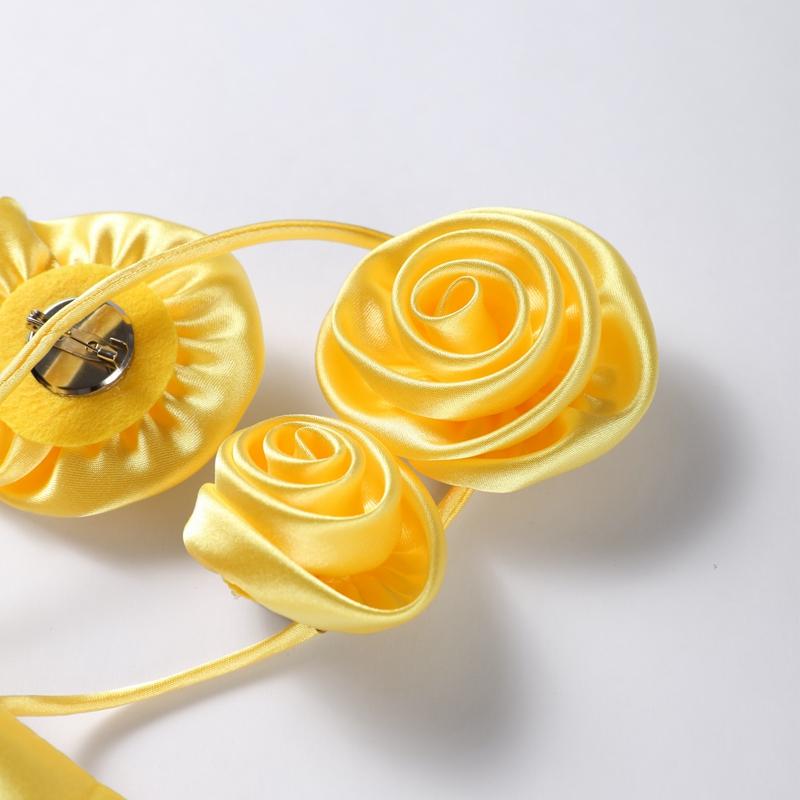 3D Květinové Stuhové Halterové Šaty Květinová Ramínka Barevná Ding Volné Dovolená Pláž Hedvábný Satén Ramínková Krátká Spodnička Šaty