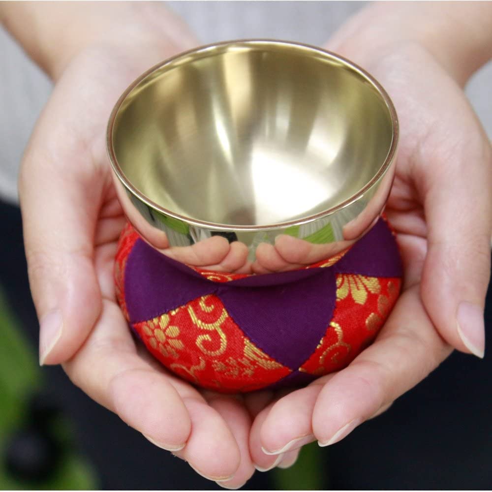 Naamukumachan Koubou Buddhist Altar Set Orin Incense Burner Ash For Modern Mini Buddhist Maple Yellow Set Set, Ceramic, 6-piece + Set, Included,