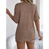 QICED Spring Summer Cut-out Short-sleeved Knitted Cardigan for Vacation Sun Protection Women's Wear