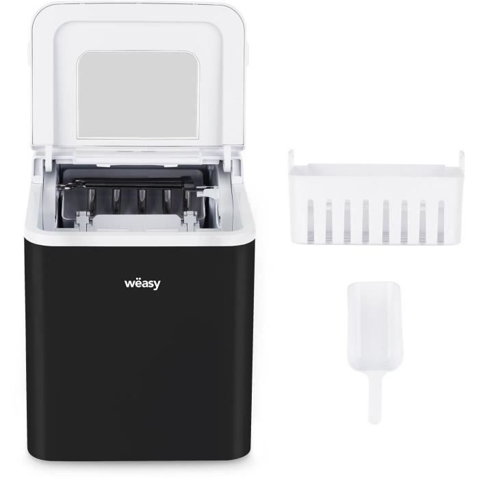 Machine à glaçons WEASY - KW12 - Jusqu'à 12 kg de glaçons par jour - 7 à 12 minutes de production - Noir