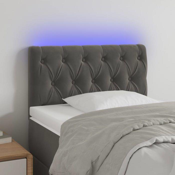 VidaXL LED Headboard Bedroom Furniture Single Bed Accessory Headboard Bed Frame Interior Dark Grey 3121979