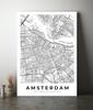 Poster Map City Plan Amsterdam