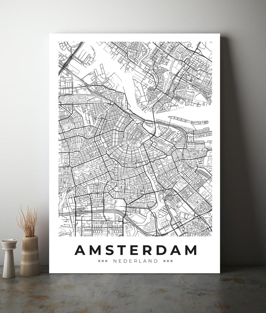 Poster Map City Plan Amsterdam