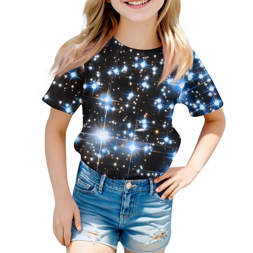 Children's Fashion Casual Short Sleeve Easter Bunny Printed Round Neck Short Sleeve T-Shirt Top