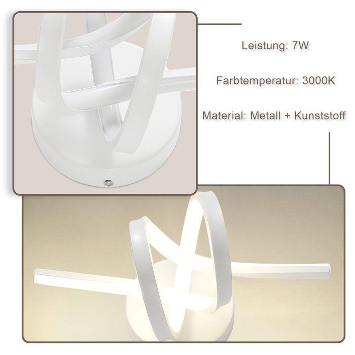 Applique murale LED - NETTLIFE - 7W - Design moderne - Blanc - Blanc chaud 3000K