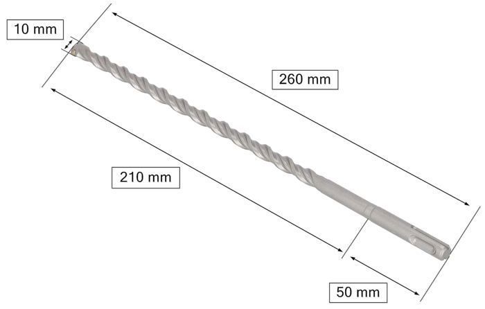 Foret SDS+ - KOTARBAU - 10 X 260 Mm - Alliage Métallique - Acier Trempé - Fixation Standard