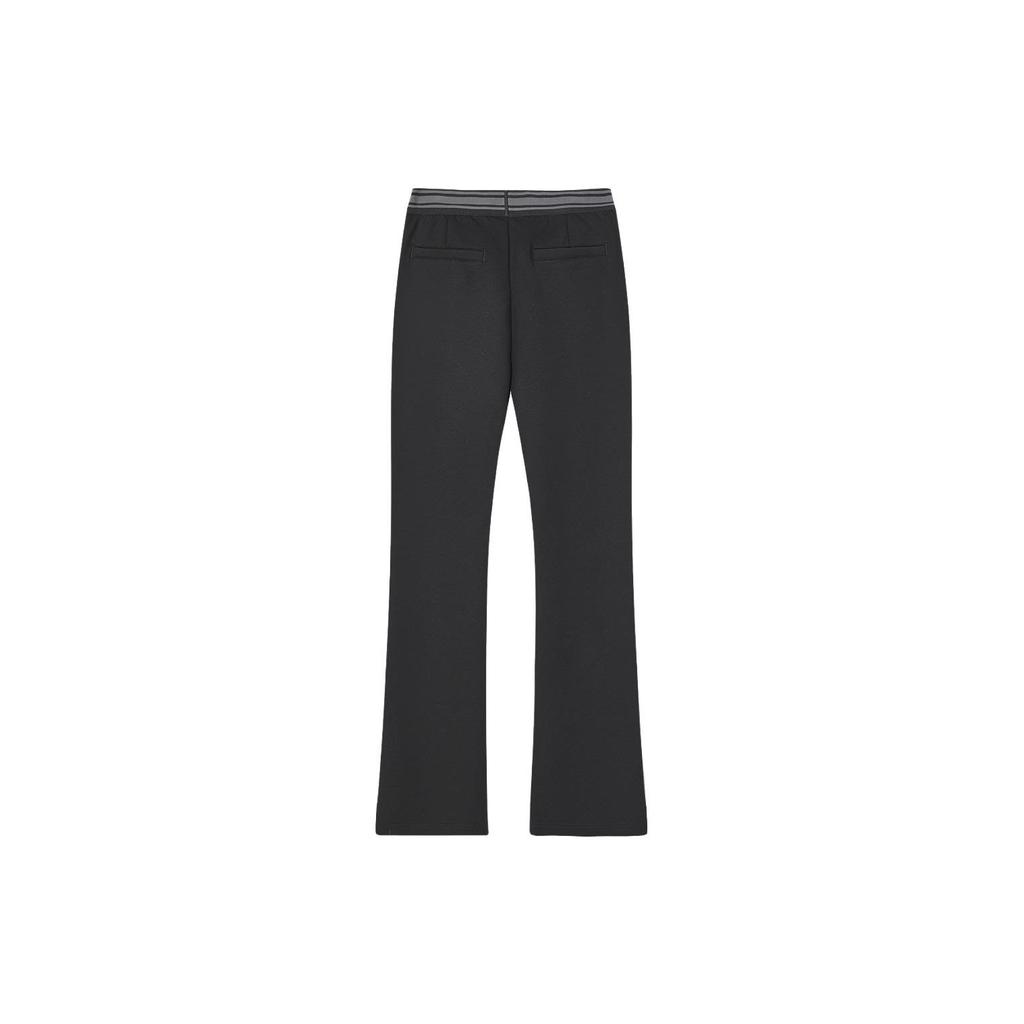 Fila X V&A Collaboration Morgan Series Letter Logo Print Straight Leg Knit Casual Pants Women Bottoms Black F11W418606F-BK