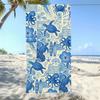 Cute Teal Turtle Towel, Starfish & Seashell Print Absorbent Summer Vacation Towel