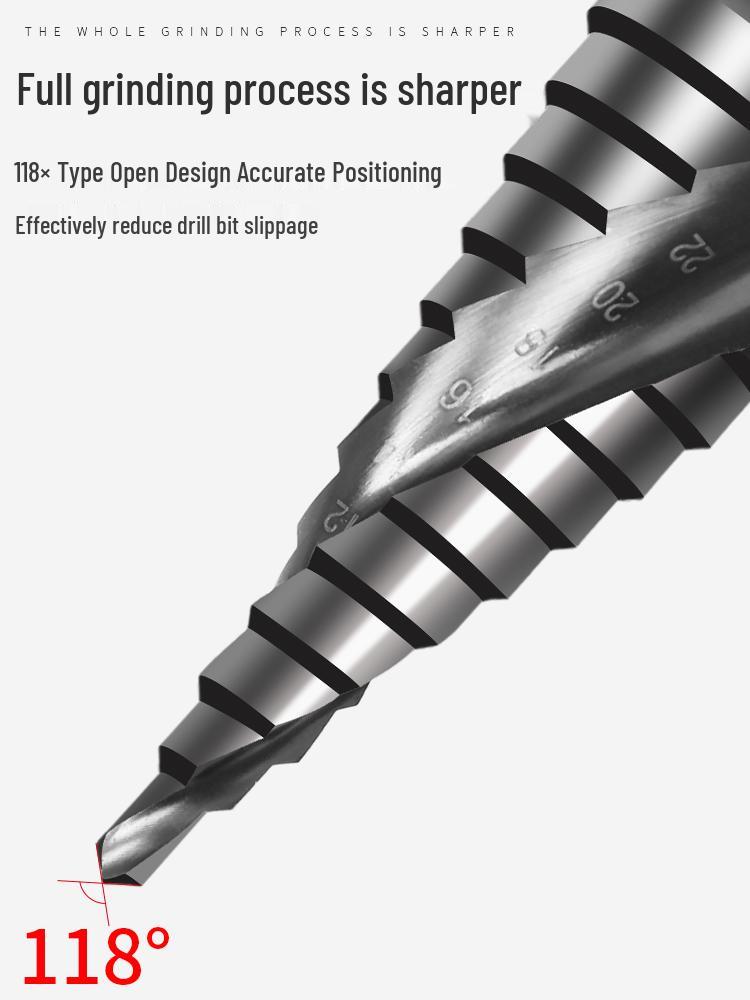 Industrial Grade Multi-Functional Cobalt Step Drill - High Hardness Stainless Steel for Metal Hole Punching
