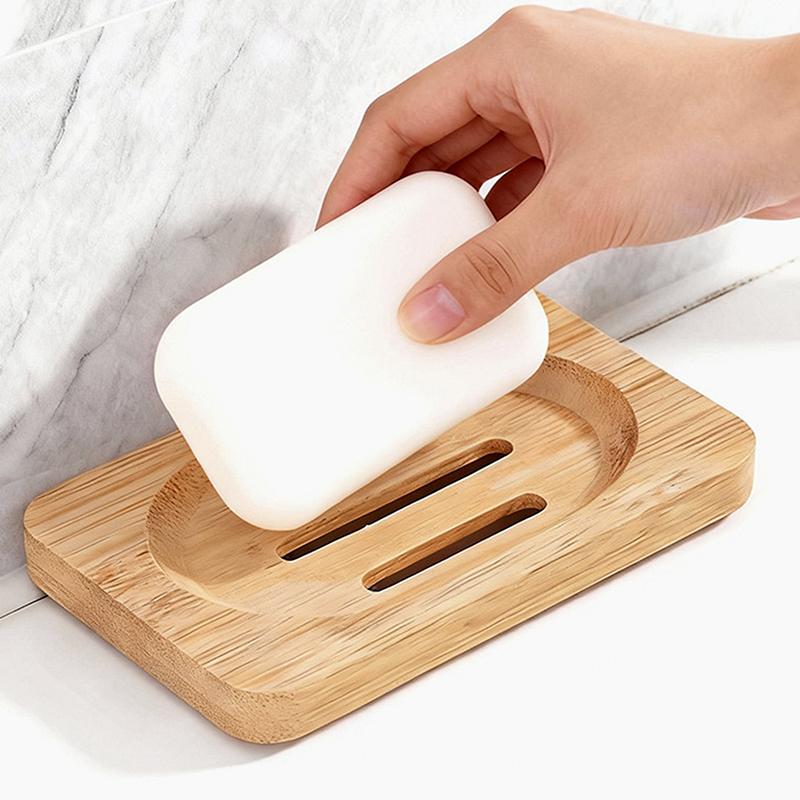 Bamboo Case Tray Wooden Prevent Mildew Drain Soap Box Natural Bamboo Dishes Bath Soap Holder Container Bathroom Washroom Tools
