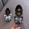Spring & Fall New Korean-Style Girls' Mary Jane Shoes with Princess Bow & Crystal Rhinestones - for Performance and Dance