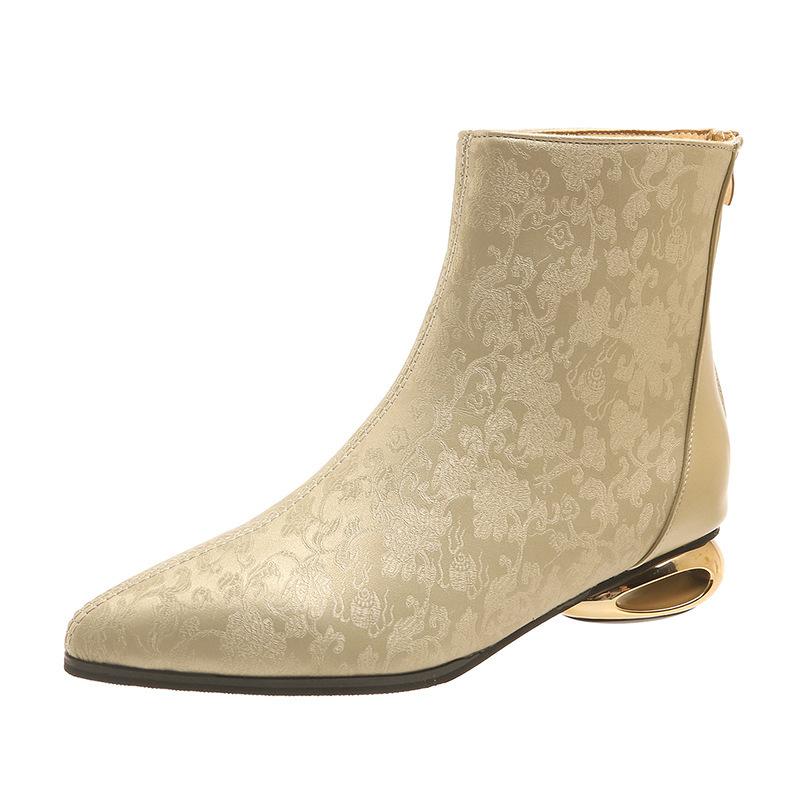 Large Size Martin Boots Autumn and Winter New Sexy Boots Thick Heel Zipper Short Boots