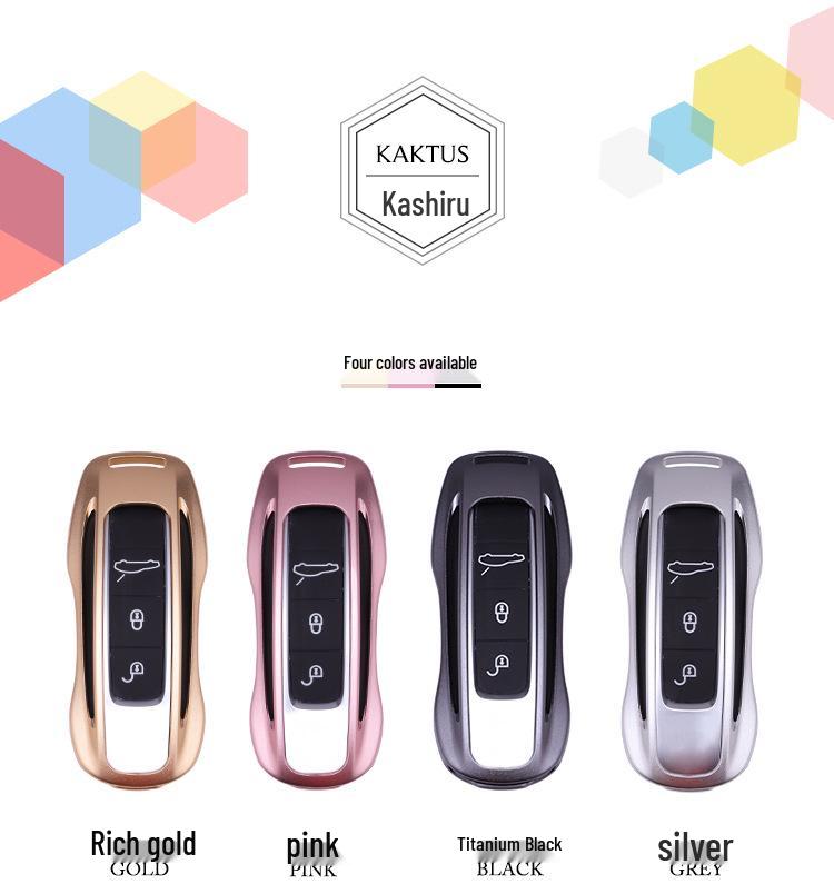 KAKTUS Aluminum Alloy Car Key Cover for Porsche Cayenne