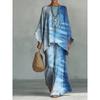New round neck bat sleeve printed loose set bohemian lazy casual two-piece set