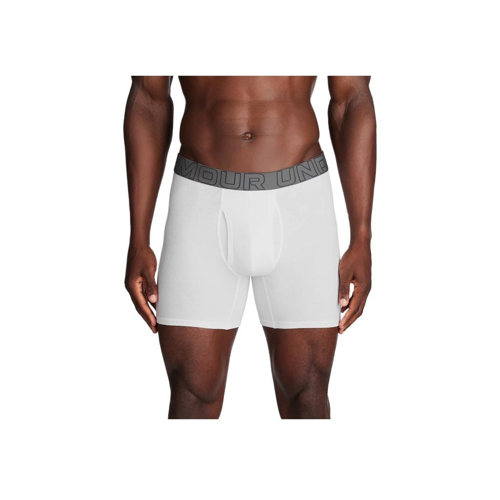 Under Armour Performance Boxer Jock Comfortable Soft Breathable Elastic Underwear 3 Pack Men Underwear White 1387425-100