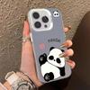 Cute Panda phone case suitable for iPhone 16, 15, 14, 13, 12, 11 Pro/Max/Plus shockproof back cover and anti drop