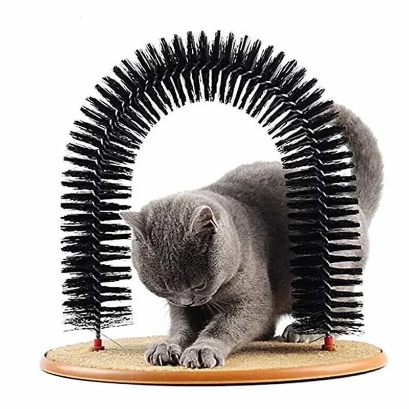 Friction Toy Cat Interactive Scratching Arch Pet Brush Care Belt Massage Removable Grooming Cat Accessories Massage Gear
