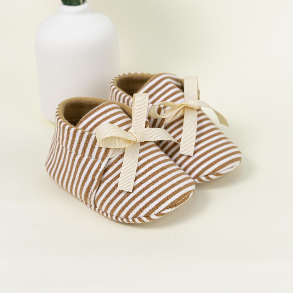 New Striped Moccasins: Non-Slip Casual Shoes for 0-1 Year Olds