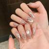 Three-dimensional Streamer Cat's Eye Peach Powder Butterfly Shining Diamond French Temperament European and American Ins Style Removable
