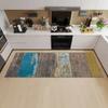 Wood Plank Stripe Color Pattern Home Kitchen Floor Mat Door Front Decoration Floor Mat