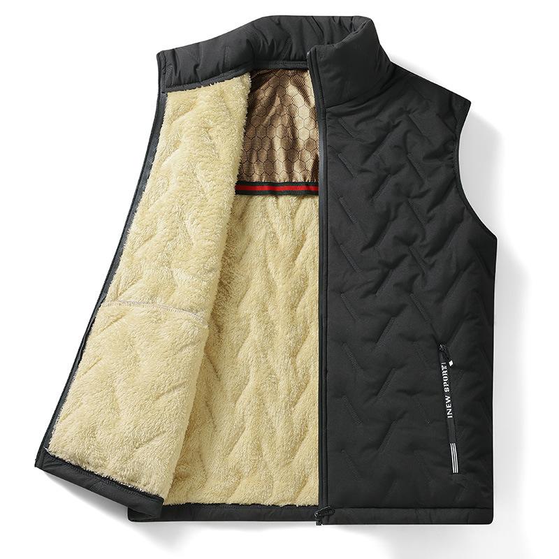 Übergröße Baumwollweste Herren Plus Samtgefüttert Warm Herbst- und Winterbekleidung Weste Jacke Mantel Dick Dicker Typ.