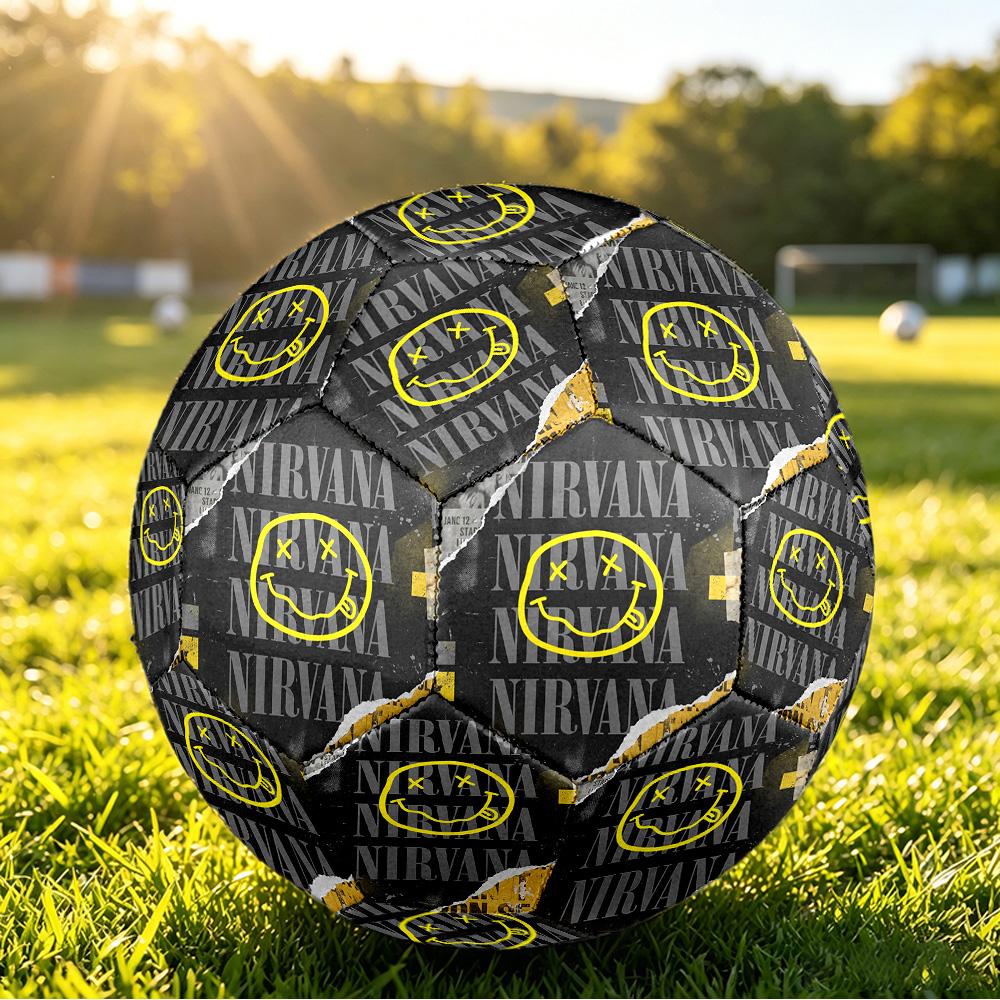 Nirvana Print Standard Size 5 Soccer Ball Durable Shock?Absorbing Ball For Training Match Outdoor Play