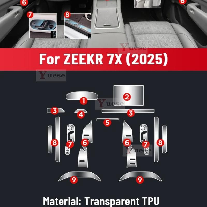 For ZEEKR 7X EV 2025 Auto Central Control Screen TPU Navigation Anti Scratch Interior Protection Film Sticker