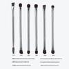 Sleek 6-Piece Silver Makeup Brush Set: Double-Ended Eyeshadow, Blending, Eyebrow Brushes & Dual-Use Brush with Spiral Eyelash Curler