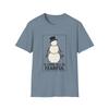Unisex Softstyle T-Shirt Creepy Faceless Snowman Gothic Holiday Christmas