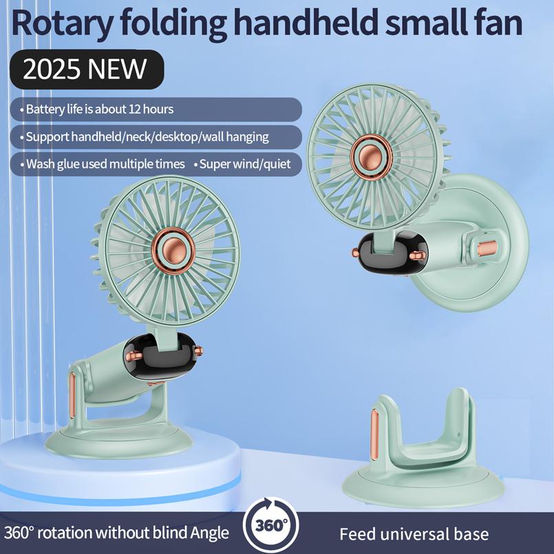 Handheld Mini Fan 3000mAh Foldable Portable Desk Outdoor Neck Hanging 5 Speed USB Rechargeable Fan Phone Stand Display Screen
