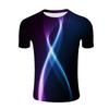 Summer 3D Digital Printed Men's Light Round Neck Pullover T-shirt Popular on The Streets Cities Shirt