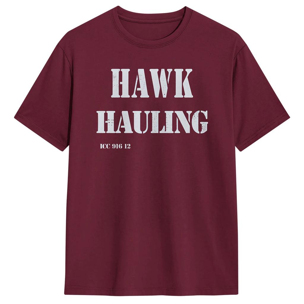 Hawk Hauling Tür Aufkleber T-Shirt Sommer Übertrieben Hippie T-Shirts Reine Baumwolle Rundhals Übergröße Kleidung Kurzarm T-Shirt