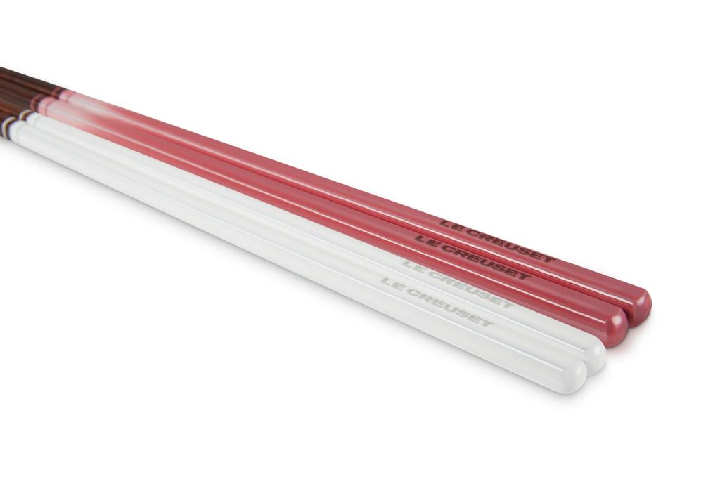Le Creuset Meal Chopsticks 2 Good Chopstick Rest Set of 2 Chopsticks Rose Quartz White Made In Japan Wedding Gift Bridal Moving Gift Housewarming Gift
