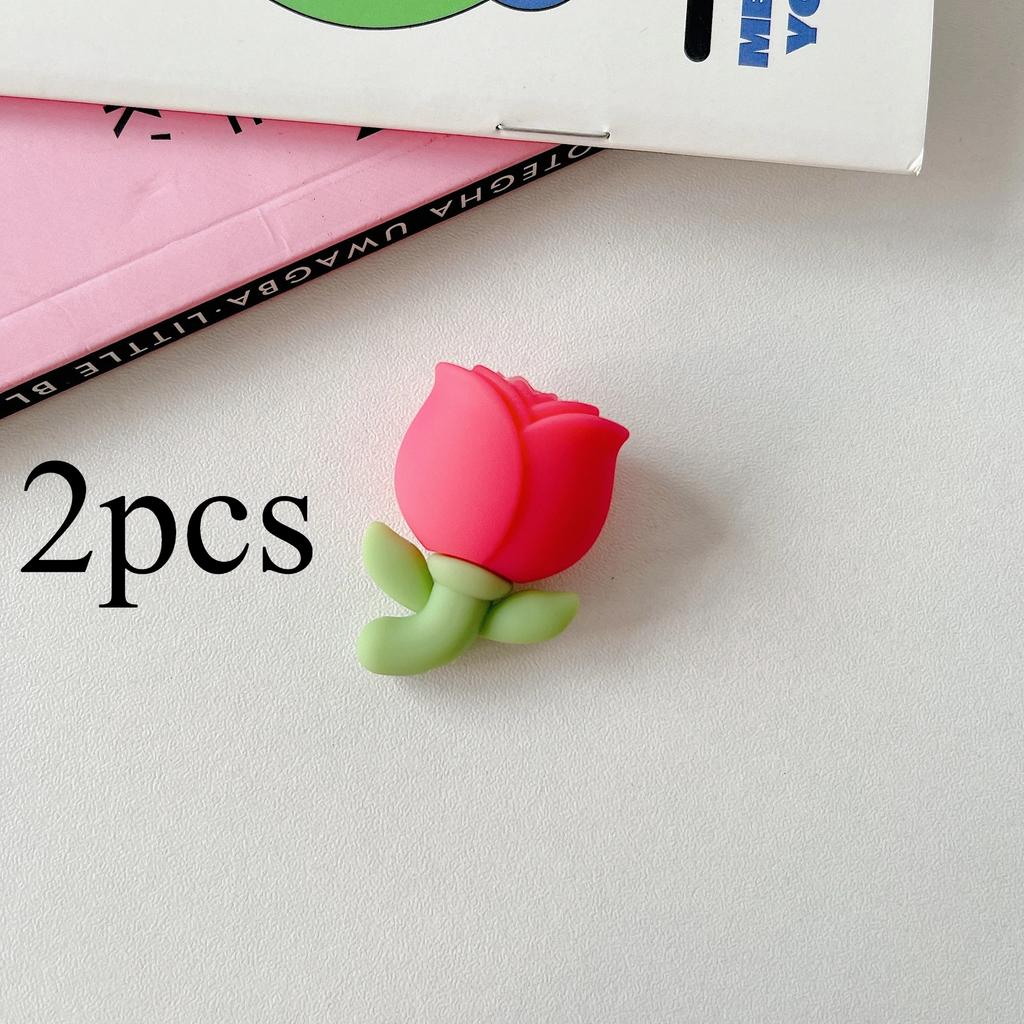 2Pcs Tulip Flower Cable Protector, Cute Decorative Charger Cable Cover, Compatible with Phone Charging Cables