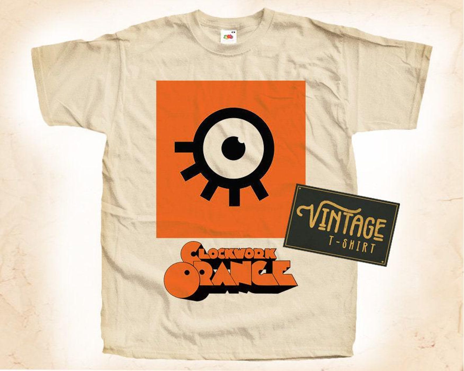 A Clockwork Orange V2 T-Shirt Tee Natural Vintage 100% Cotton Movie Poster All Sizes S M L XL 2X 3X 4X 5X XL
