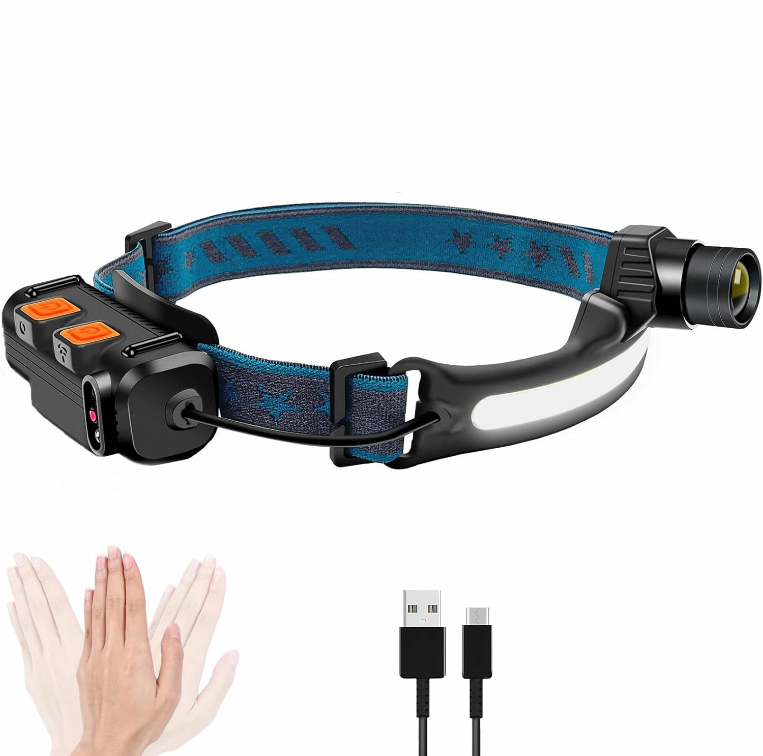 

Heikali 2025 Latest Model LED Rechargeable IPX4 Waterproof and 2600 mAh Perfect for Power and Disaster Preparedness Headlamp, Ultra-Lightweight, чёрный