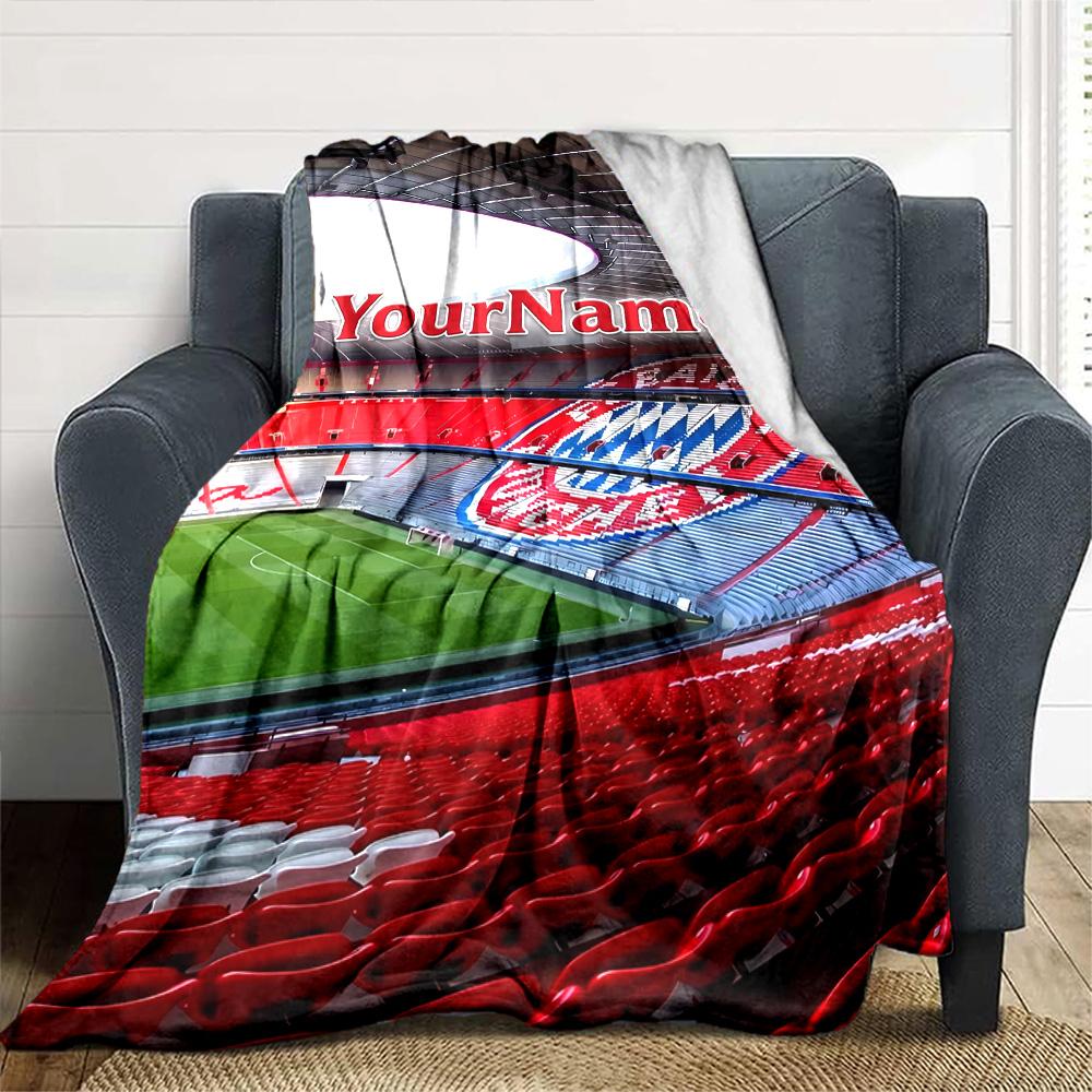 Bayern Munich Customize Text Blanket Multi-purpose Customizable Blanket Soft & Cozy Throw For Sofa Office Home Decor Bedding Ideal for All Seasons