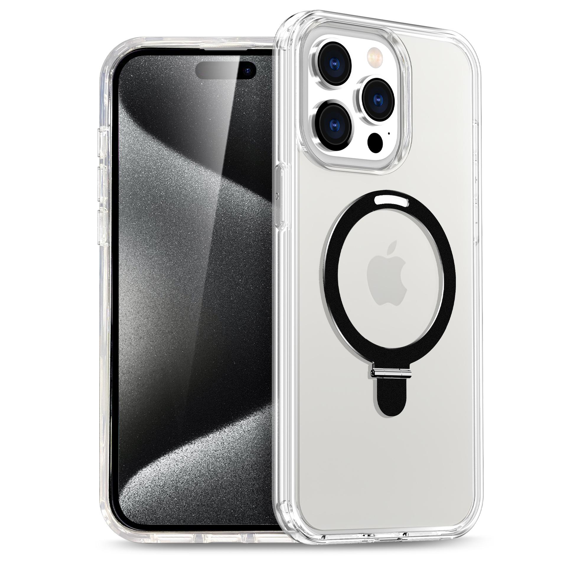 

For IPhone16 Mobile Phone Case for Apple 15pro Glitter Powder Stand Anti-scratch Hardened Mobile Phone Protective Cover For iPhone16